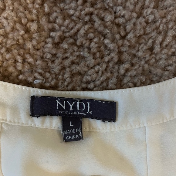NYDJ Off White Blouse 3/4 Sleeve Size Large - Picture 5 of 5